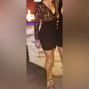 Lulus Lace Black Dress, Size S